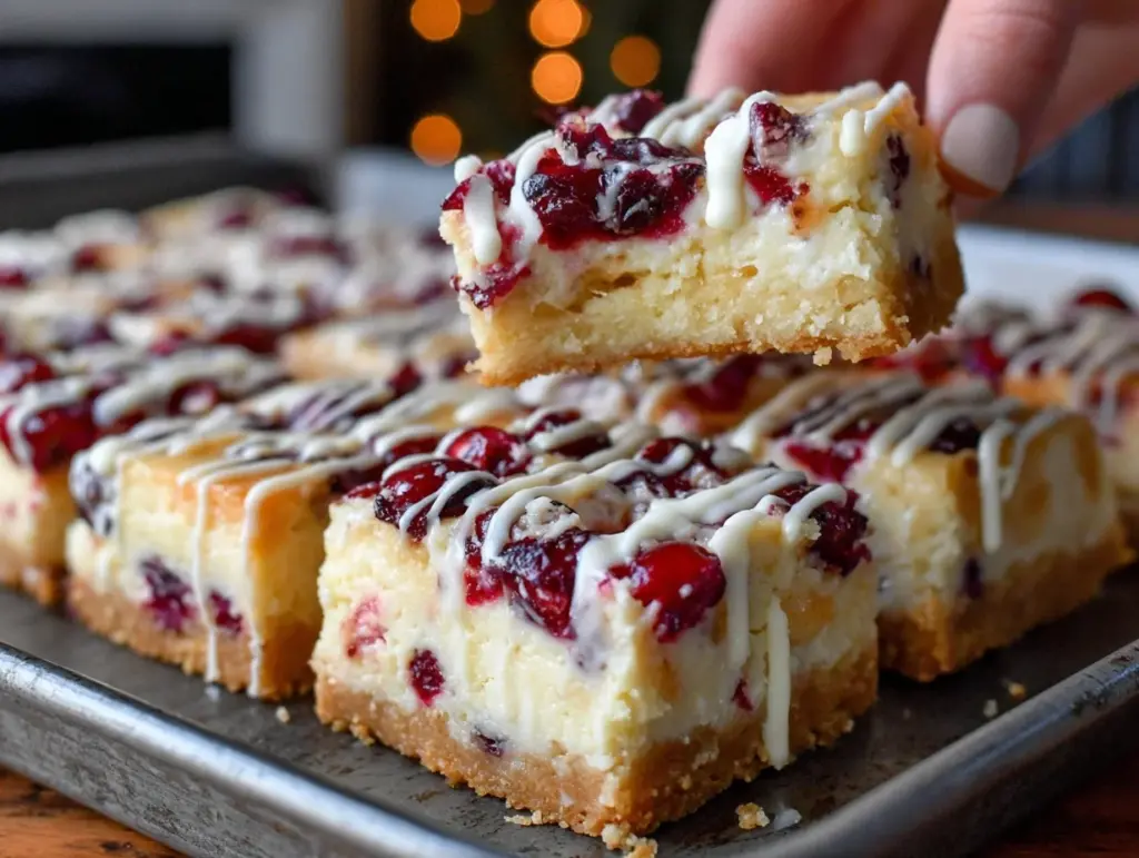 white chocolate cranberry bars - featured image