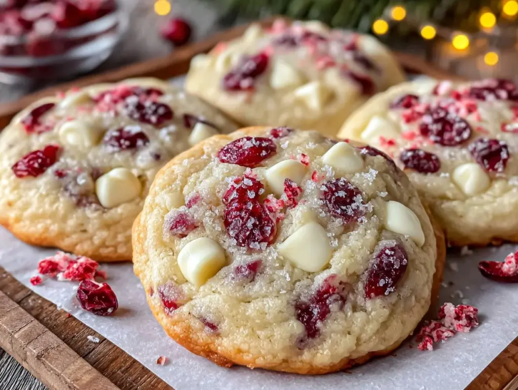 white chocolate cranberry cookies - featured image