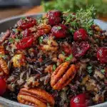 wild rice pilaf with cranberries and pecans - featured image