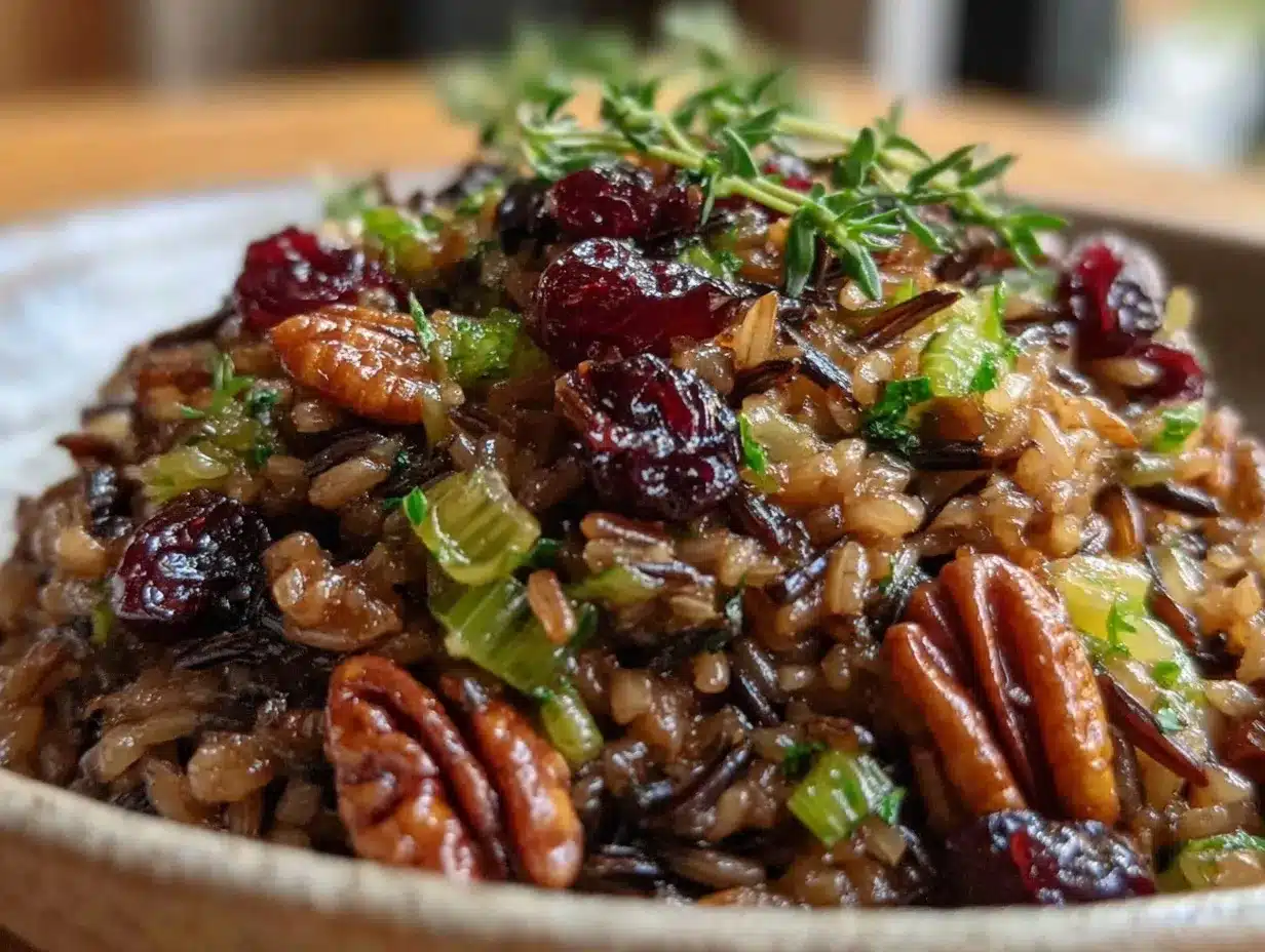 wild rice pilaf with cranberries and pecans preparation steps