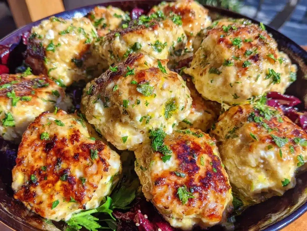air fryer chicken feta meatballs preparation steps