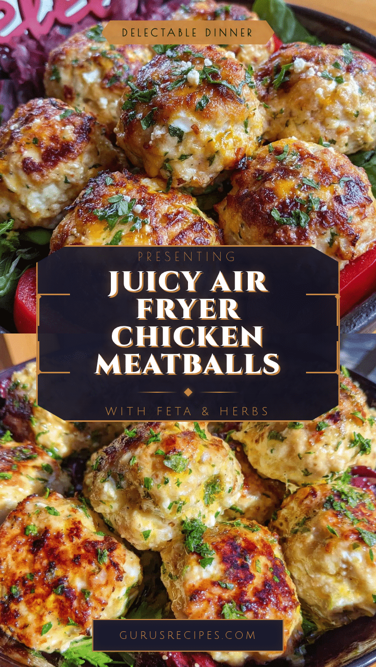 air fryer chicken feta meatballs recipe