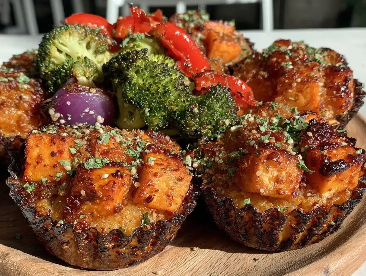 air fryer veggie medley cups preparation steps