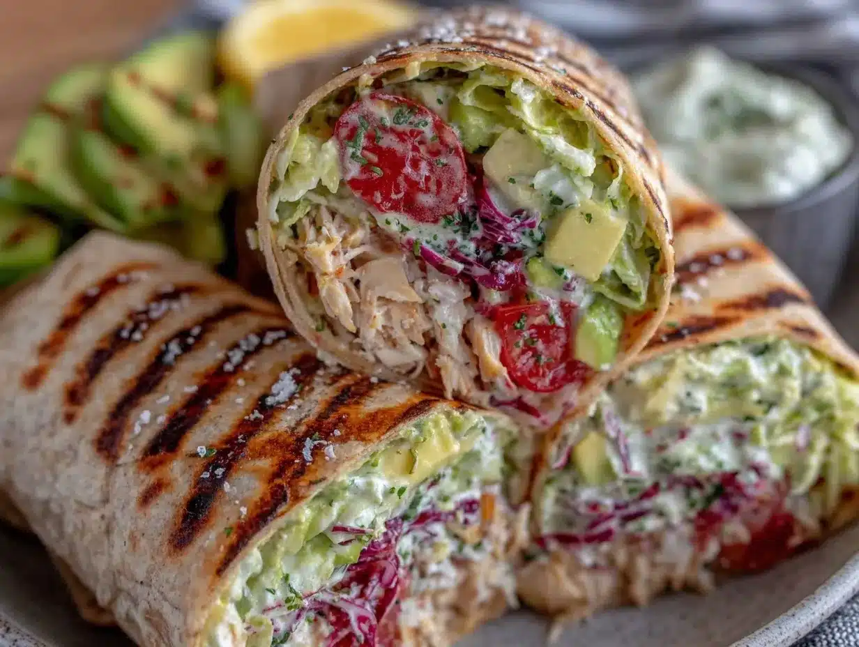 avocado ranch chicken wraps preparation steps