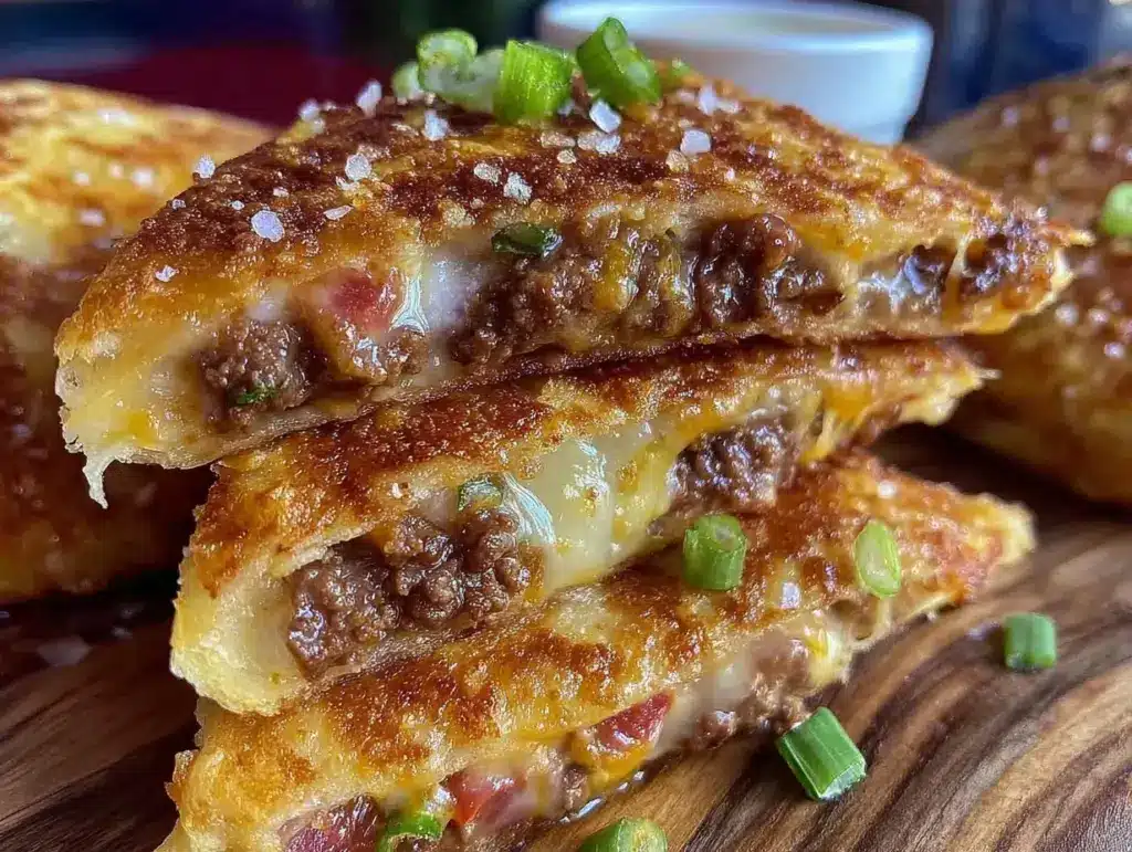 bacon cheeseburger quesadillas - featured image
