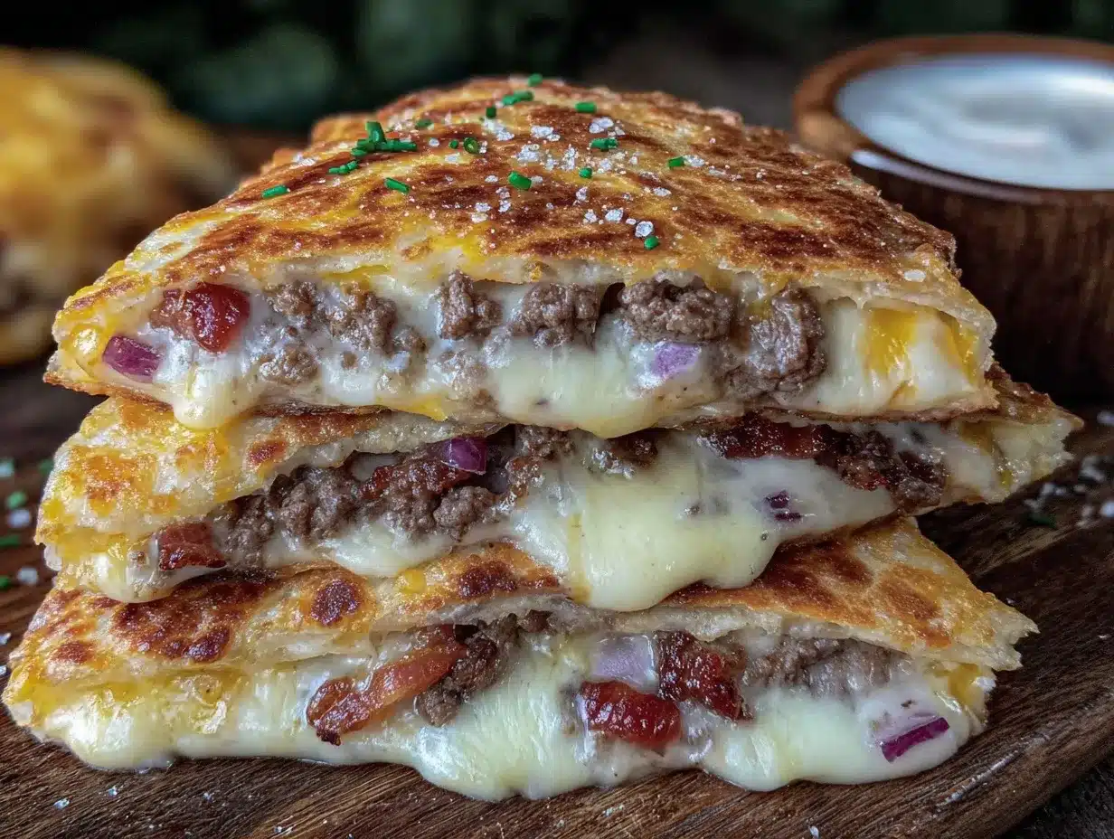 bacon cheeseburger quesadillas preparation steps