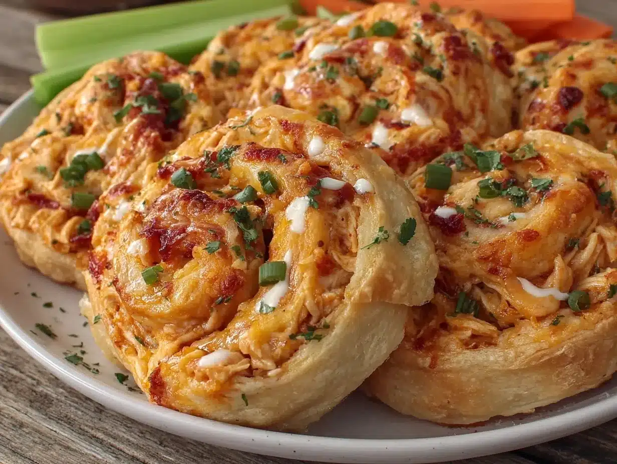 Buffalo chicken dip pinwheels preparation steps