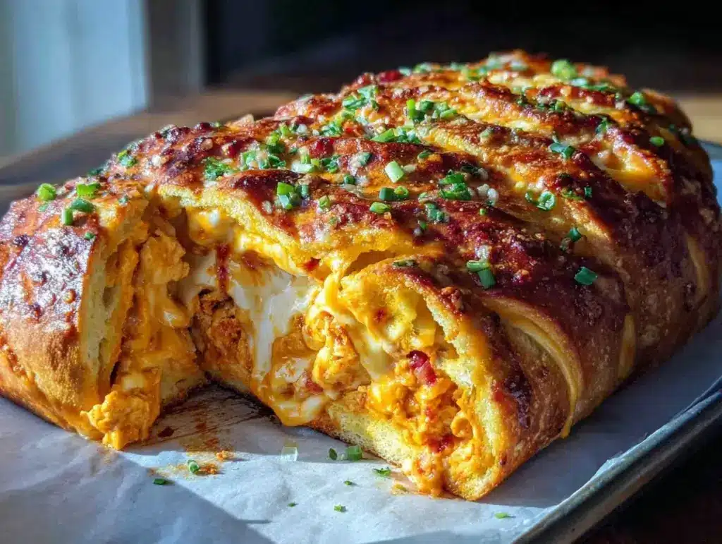 buffalo chicken stromboli - featured image