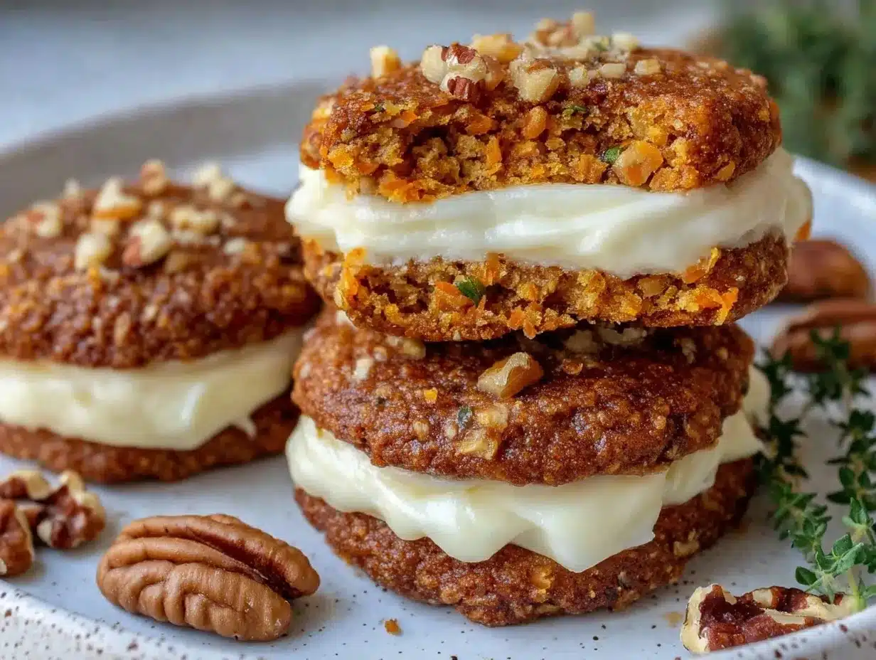 carrot cake cookies with cream cheese filling preparation steps