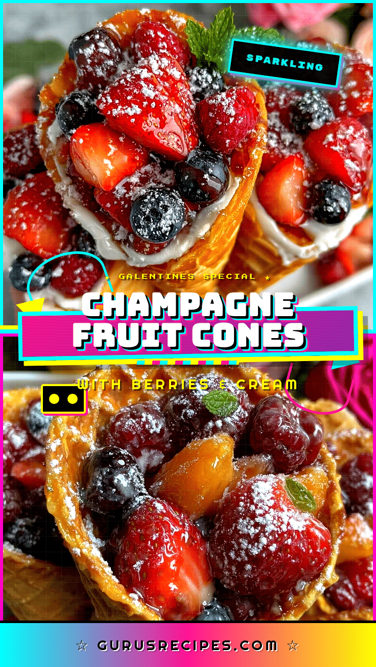 Champagne Fruit Cones recipe