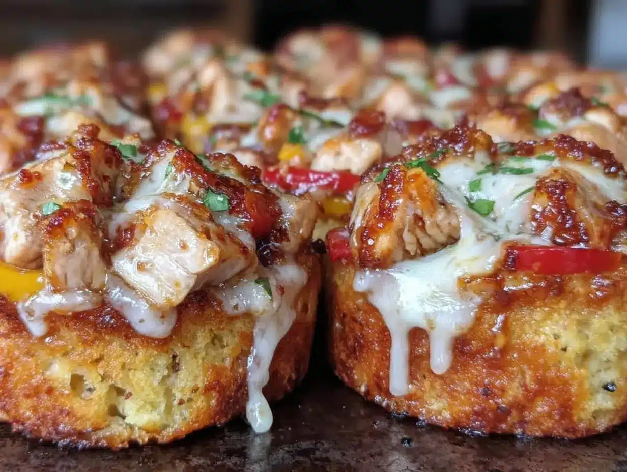 Cheesy Chicken Fajita Pizza Bites preparation steps