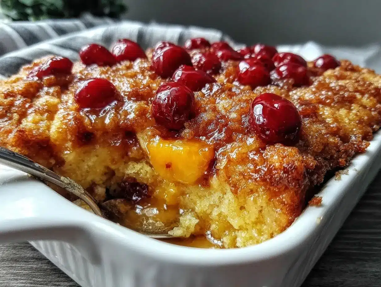 cherry peach dump cake preparation steps