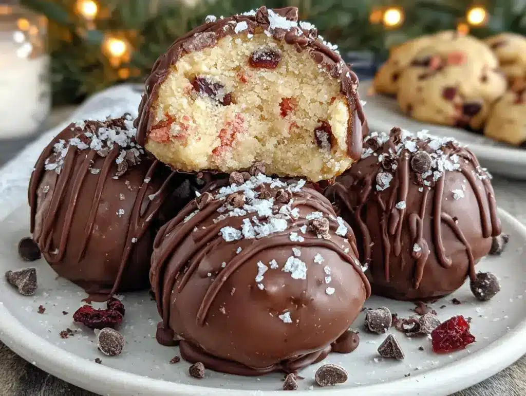 Chocolate-Covered Strawberry Cookie Dough Balls - featured image