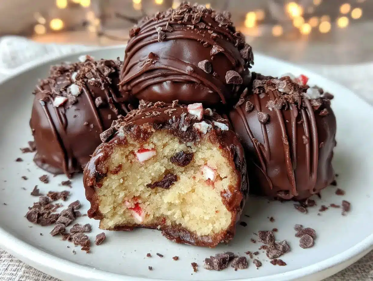 Chocolate-Covered Strawberry Cookie Dough Balls preparation steps