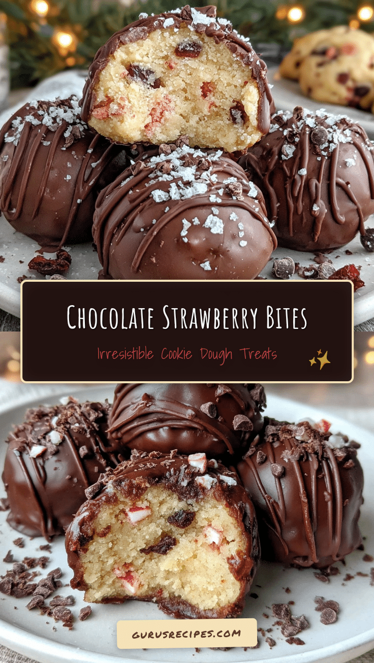 Chocolate-Covered Strawberry Cookie Dough Balls recipe