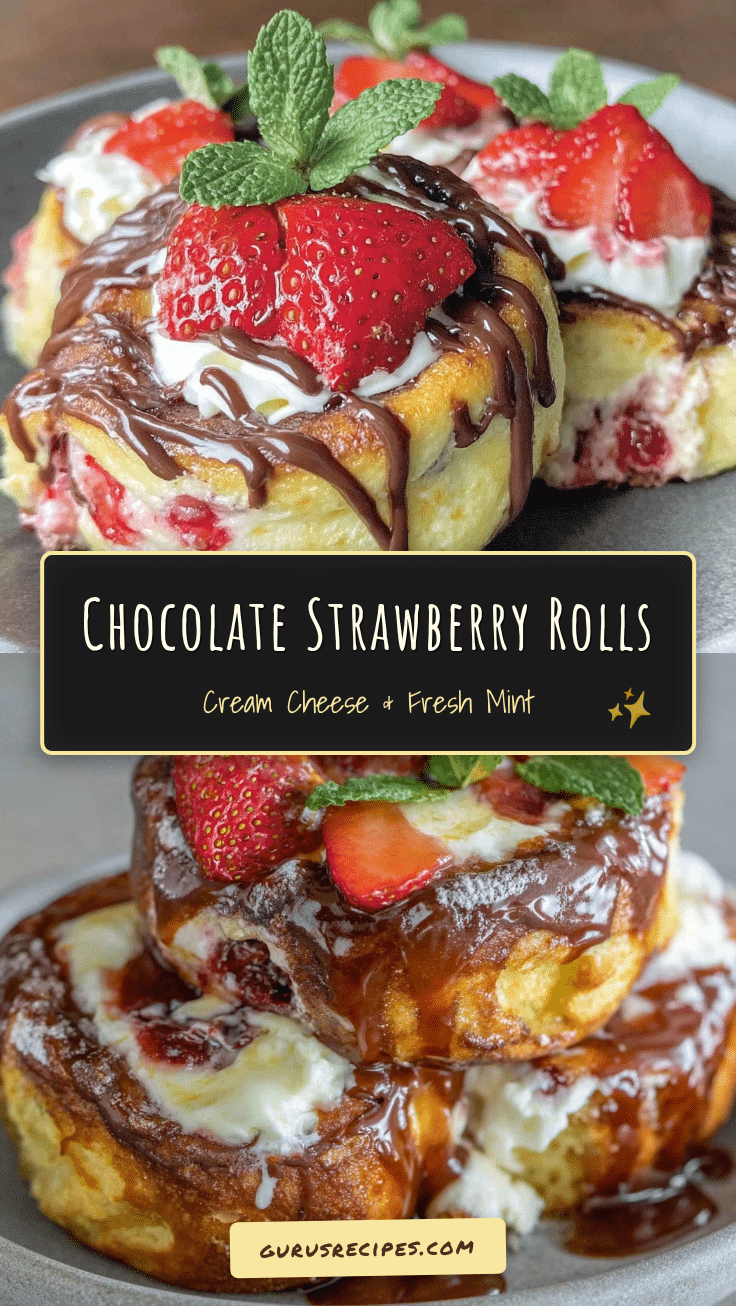 Chocolate-Covered Strawberry Cream Cheese Rolls recipe