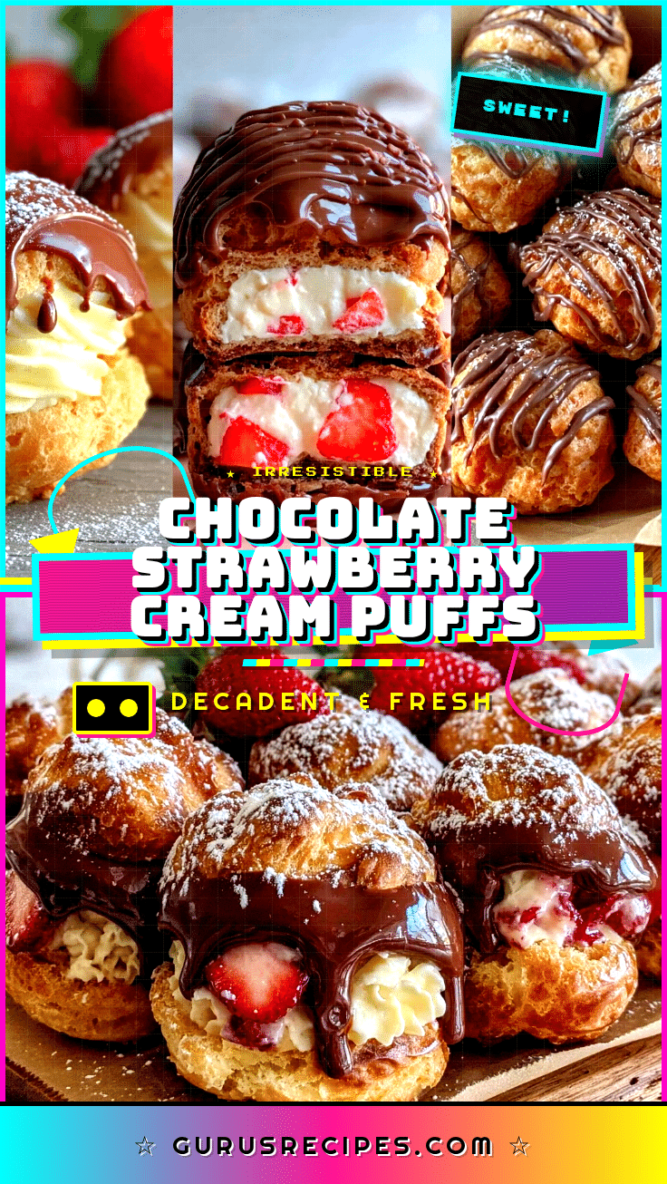 Chocolate-Covered Strawberry Cream Puffs recipe