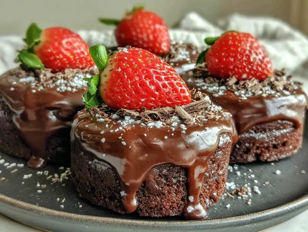 chocolate-covered strawberry mini mousse cakes preparation steps