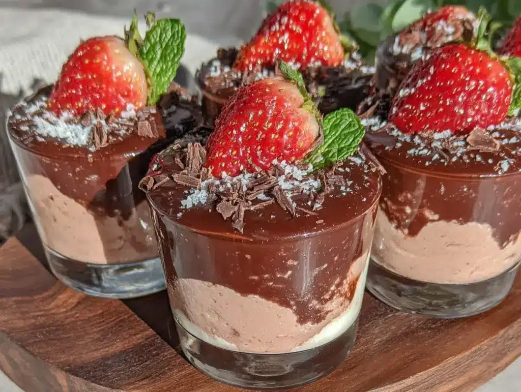 Chocolate-Covered Strawberry Mousse Shooters - featured image