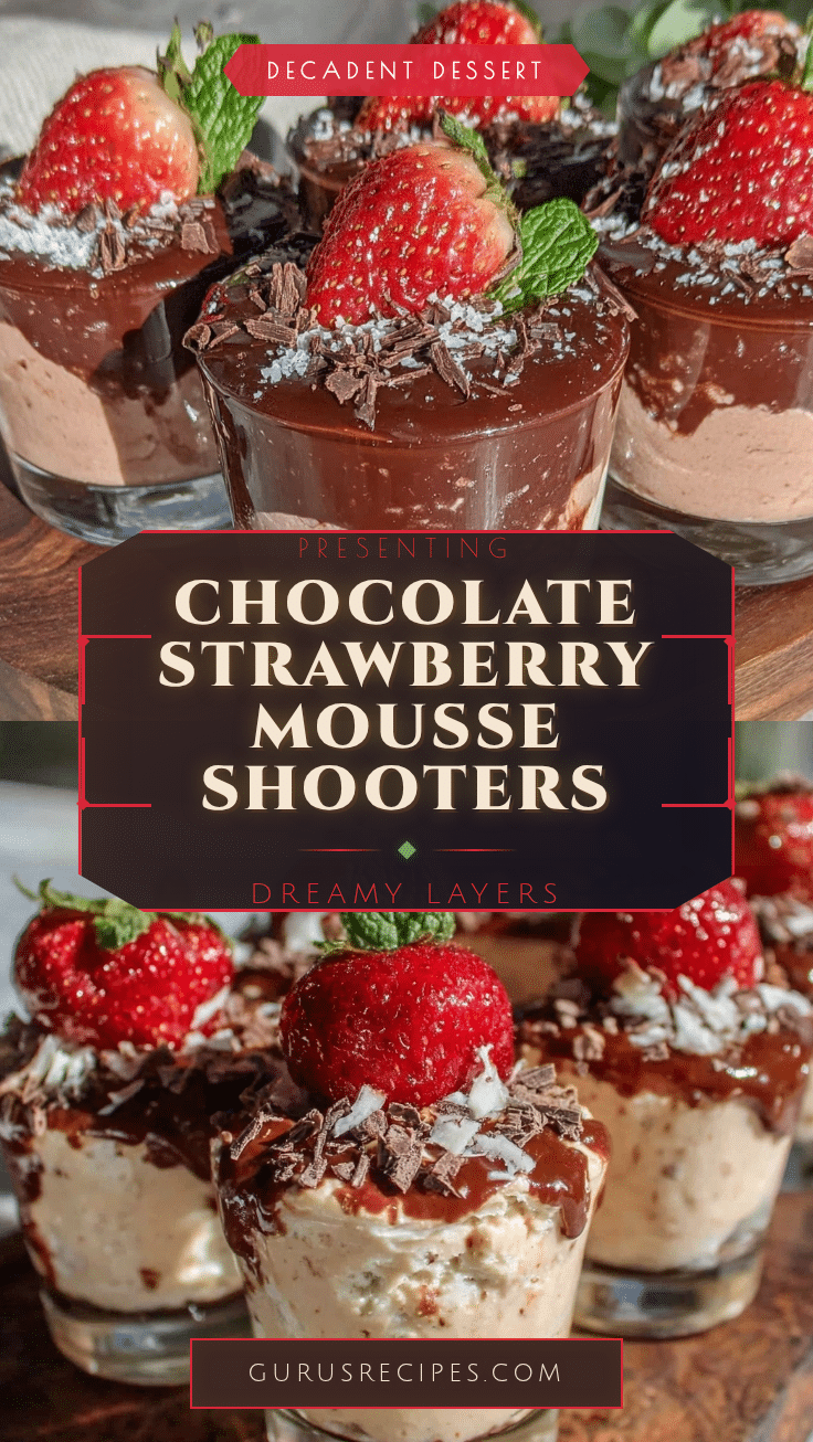Chocolate-Covered Strawberry Mousse Shooters recipe