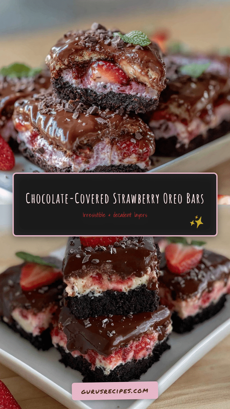 Chocolate-Covered Strawberry Oreo Bars recipe