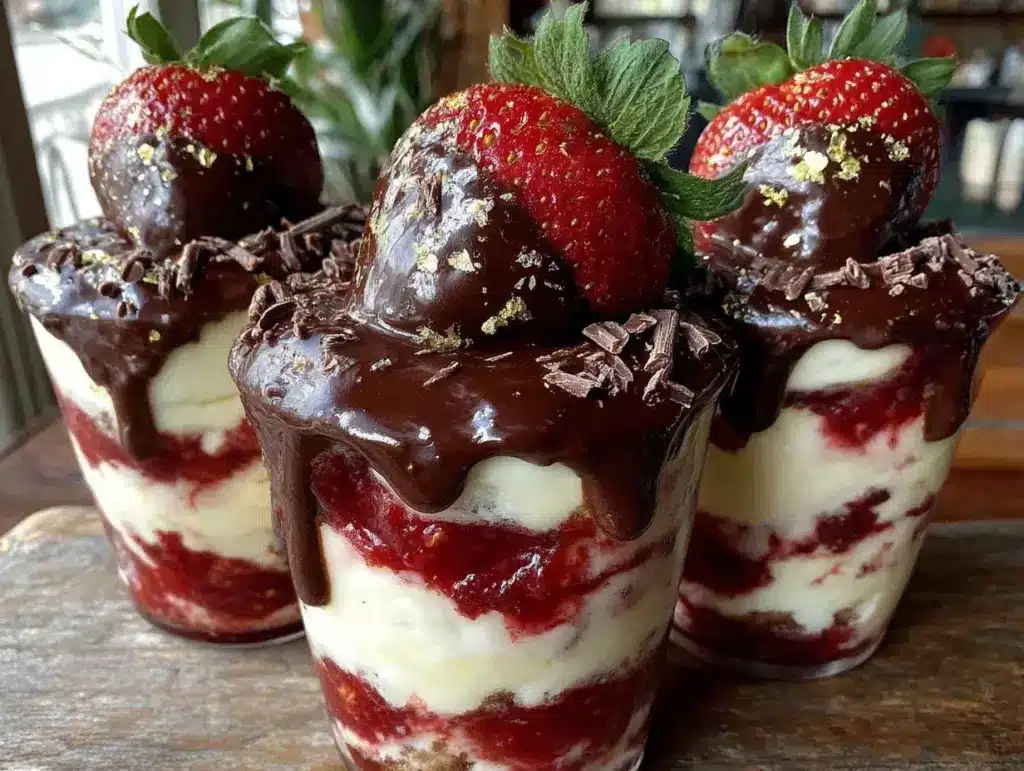 Chocolate-Covered Strawberry Parfait Cups - featured image
