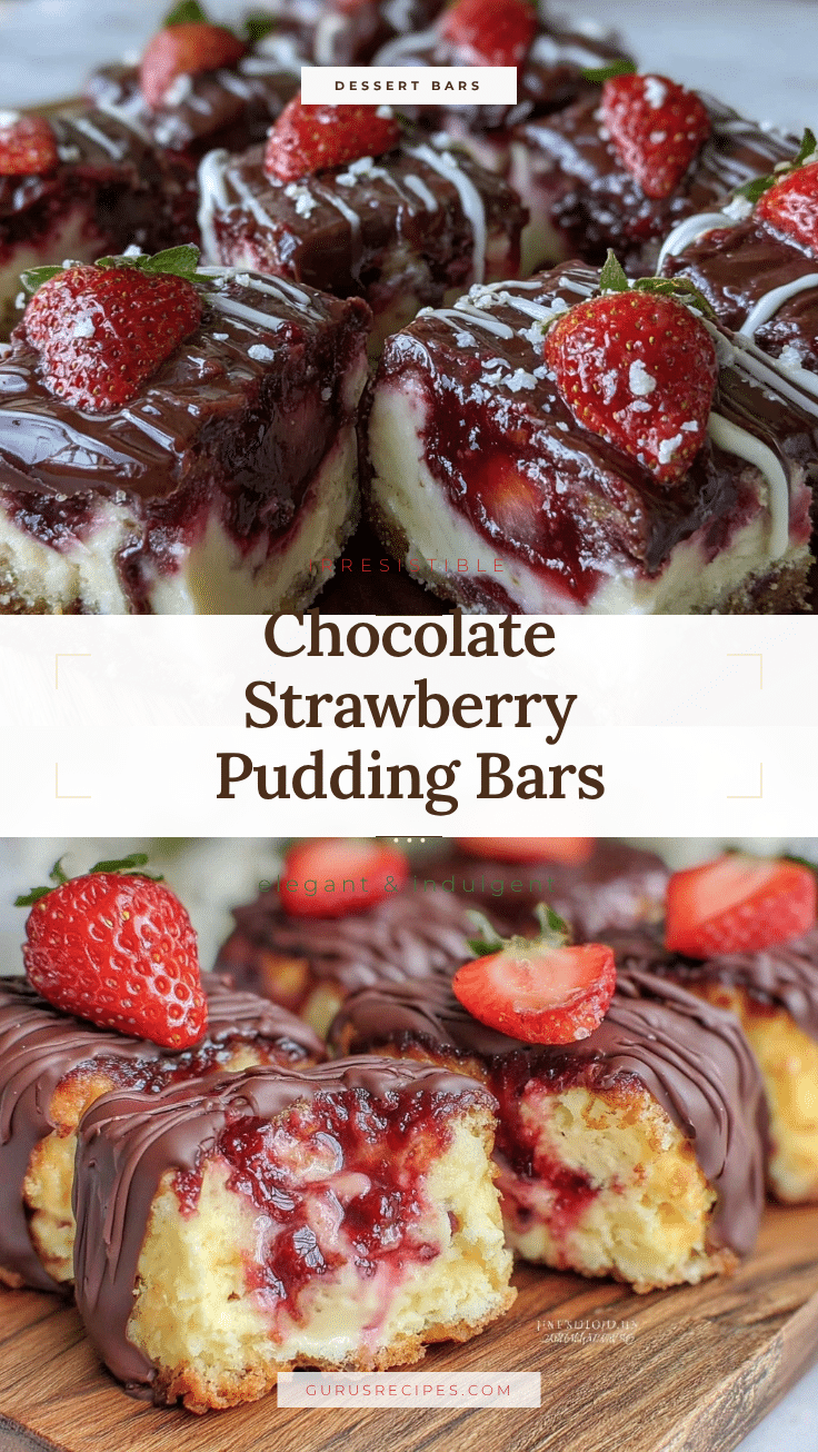 Chocolate-Covered Strawberry Pudding Bars recipe