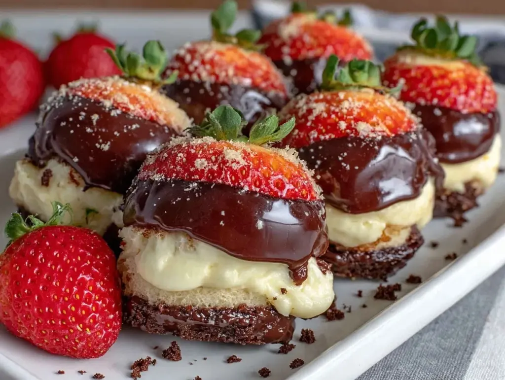 chocolate-covered strawberry tiramisu bites - featured image