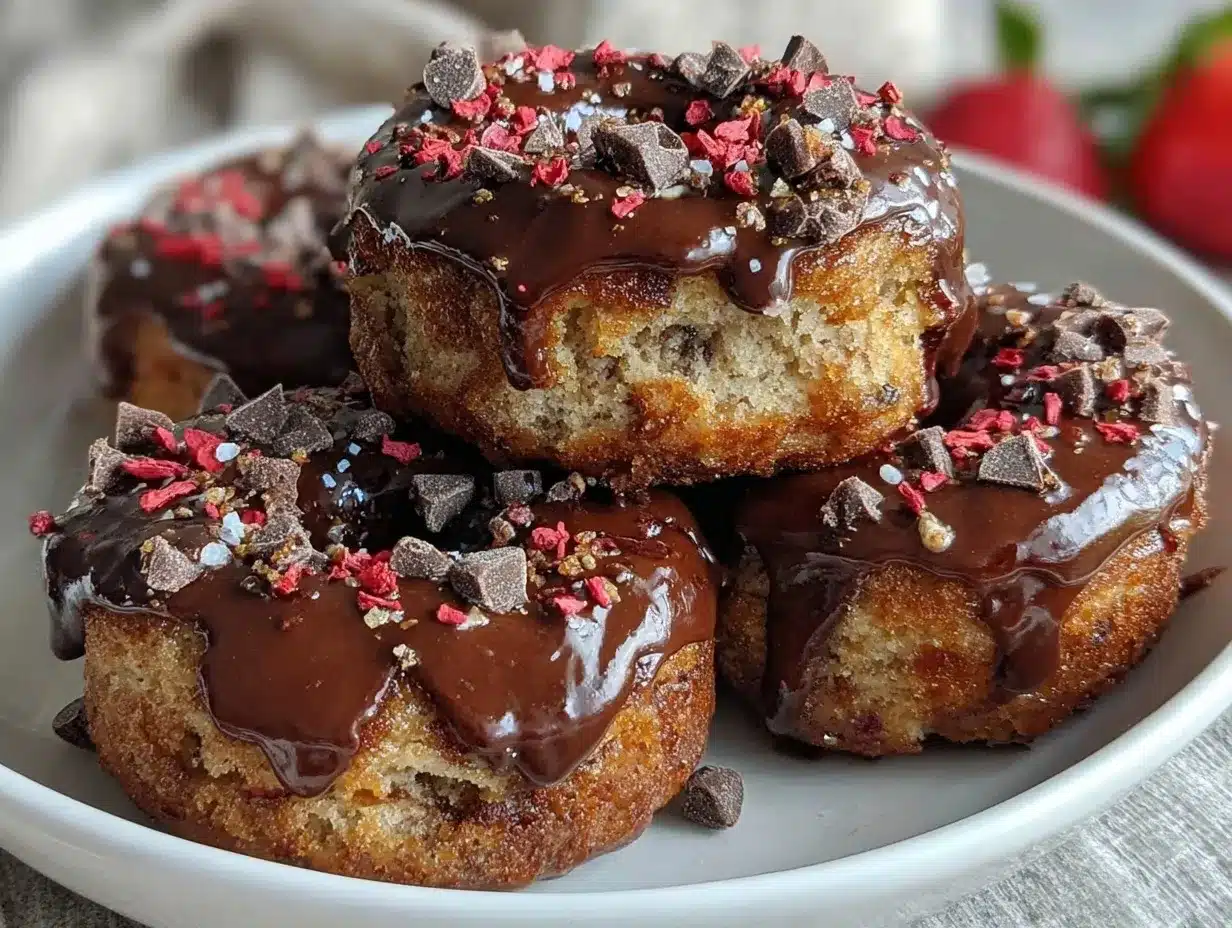 chocolate-covered strawberry yogurt donuts preparation steps