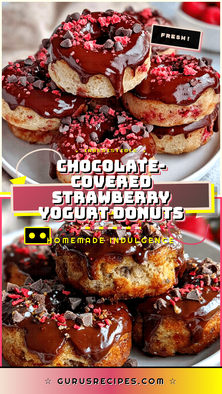 chocolate-covered strawberry yogurt donuts recipe