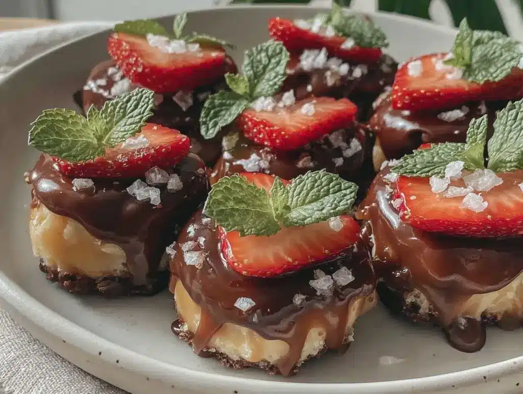 Chocolate-Dipped Strawberry Caramel Bites - featured image