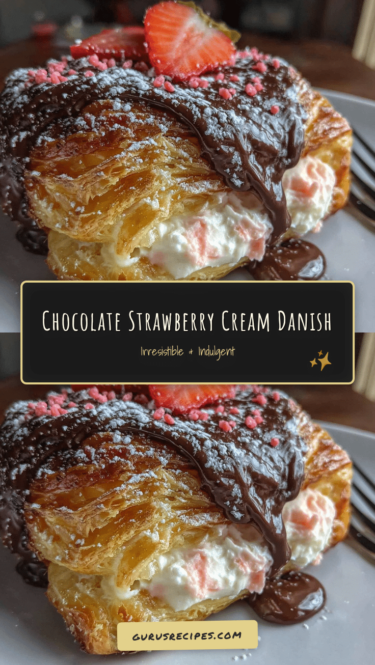 Chocolate-Dipped Strawberry Cream Danish recipe