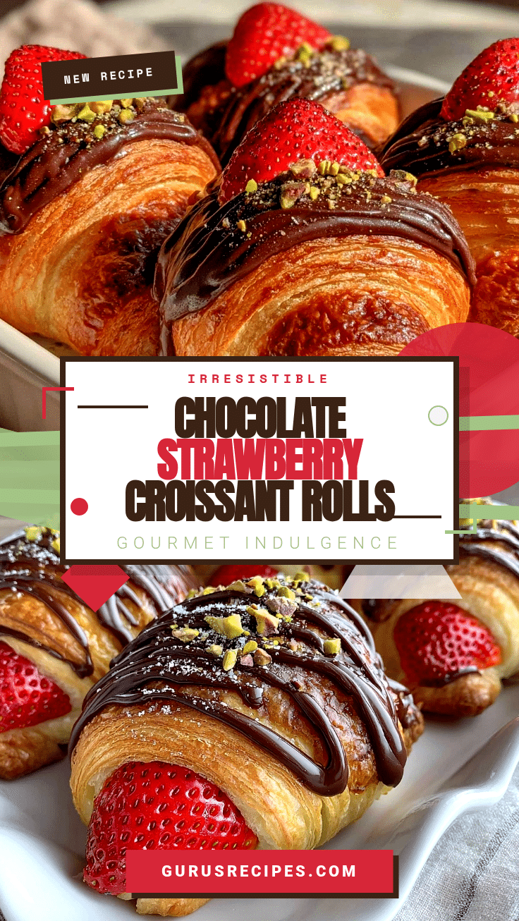 chocolate-dipped strawberry croissant rolls recipe