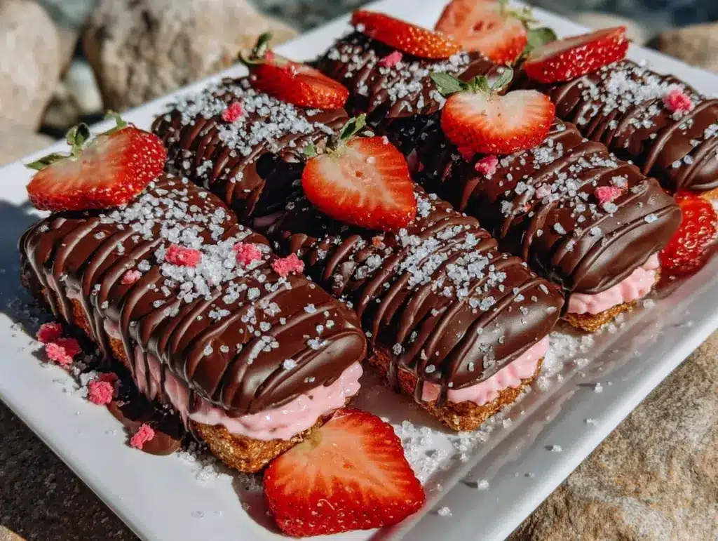 chocolate-dipped strawberry frosted wafers - featured image