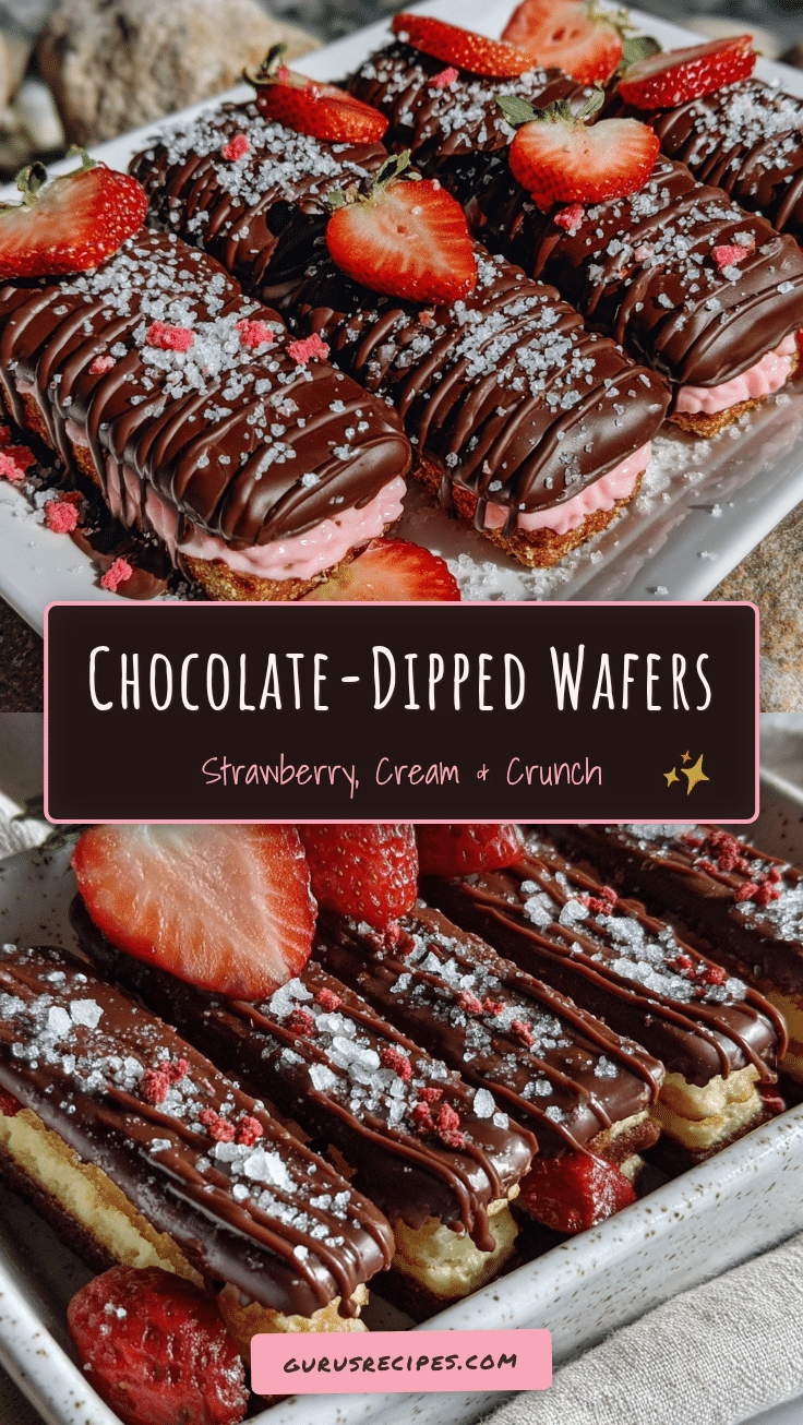 chocolate-dipped strawberry frosted wafers recipe