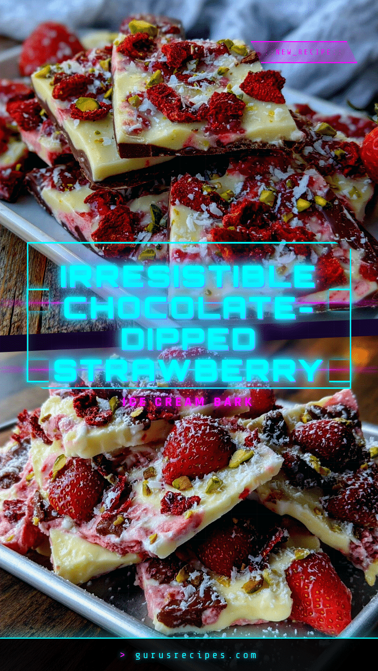 chocolate-dipped strawberry ice cream bark recipe