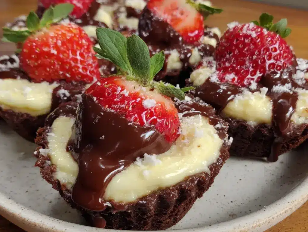 chocolate-dipped strawberry marshmallow cups - featured image