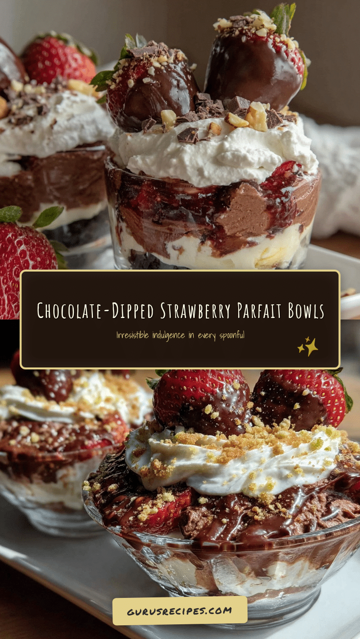 Chocolate-Dipped Strawberry Parfait Bowls recipe