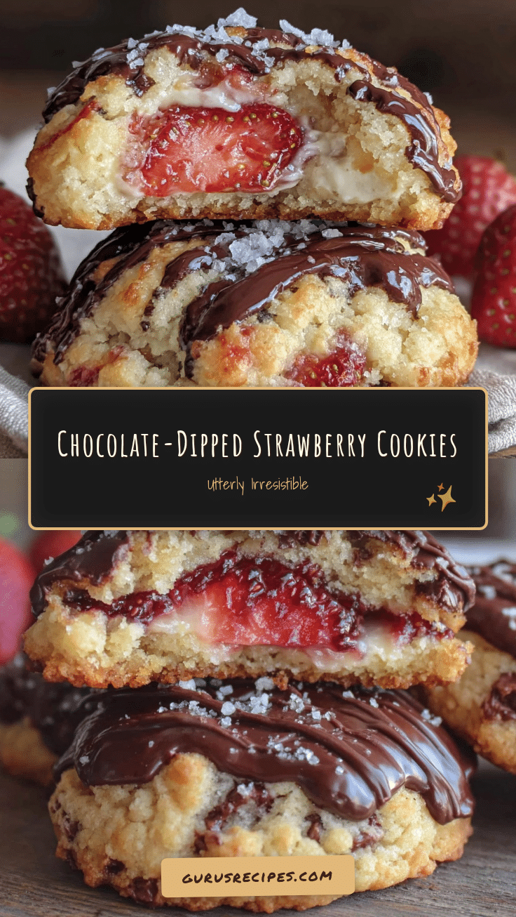 Chocolate-Dipped Strawberry Stuffed Cookies recipe