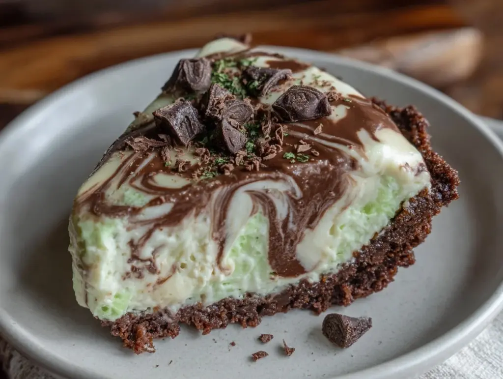 creamy grasshopper pie - featured image