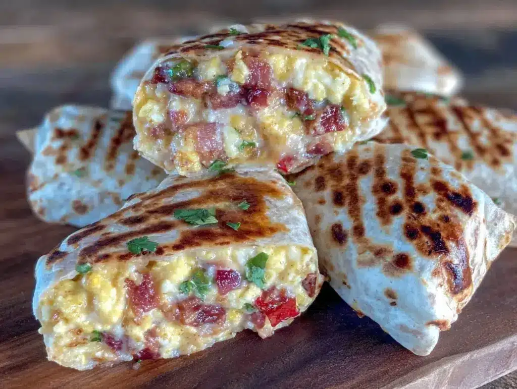 crispy air fryer breakfast burritos - featured image