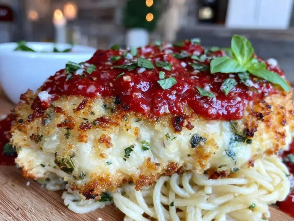 crispy air fryer chicken parmesan - featured image