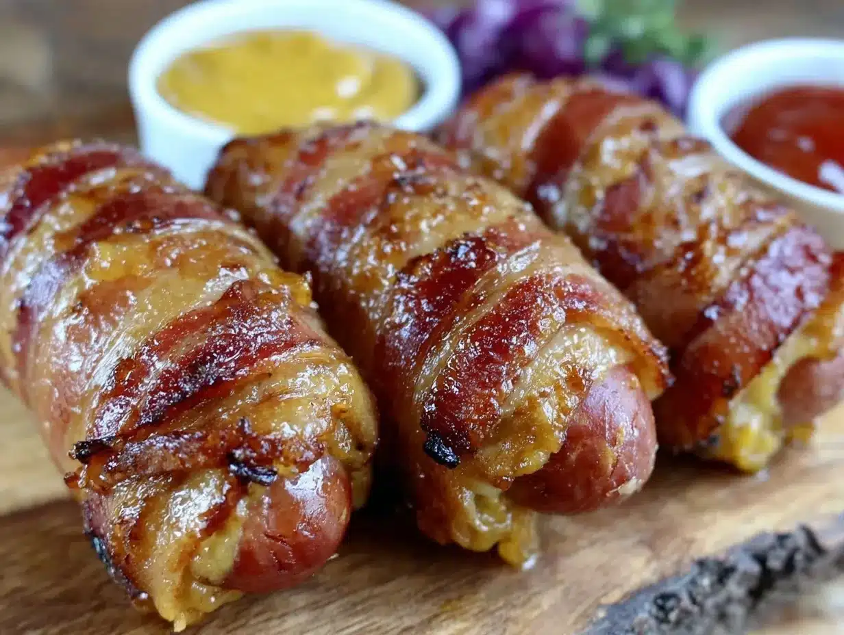 crispy bacon-wrapped hot dogs preparation steps