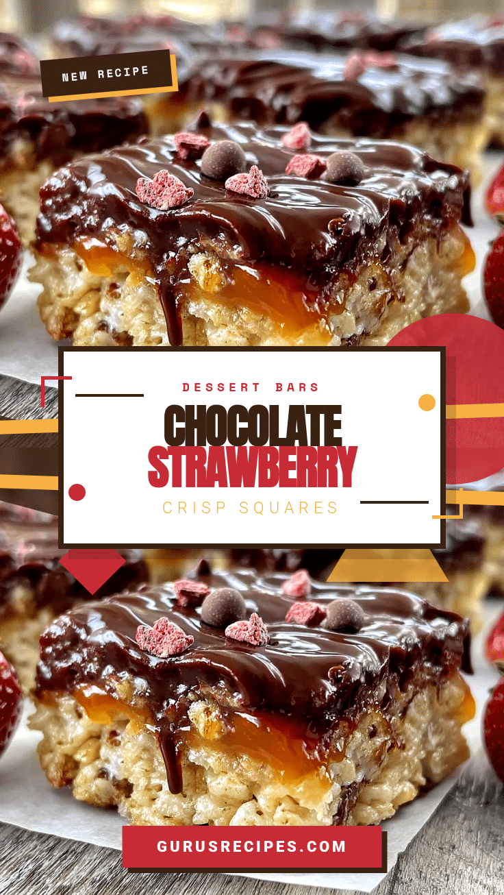 Crispy Chocolate-Covered Strawberry Crisp Squares recipe