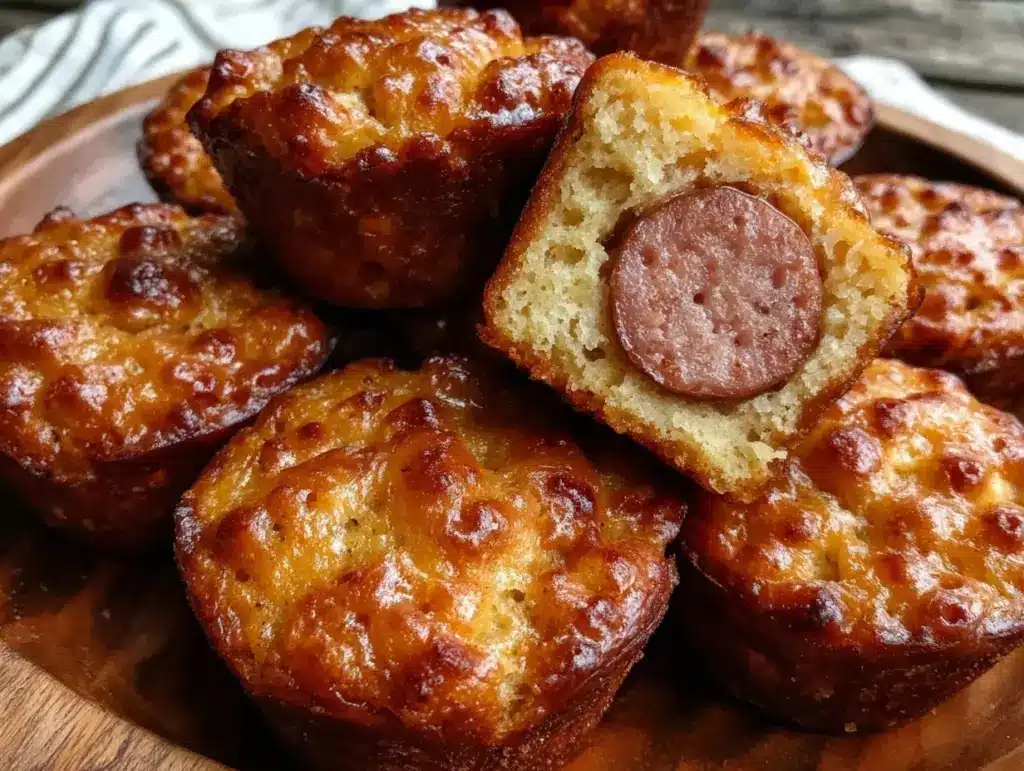 crispy mini corn dog muffins - featured image