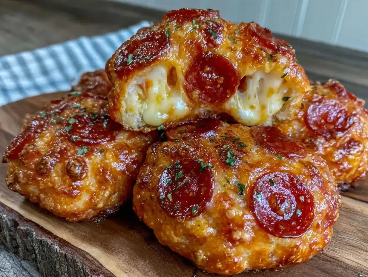 Crispy Pepperoni Pizza Bombs preparation steps