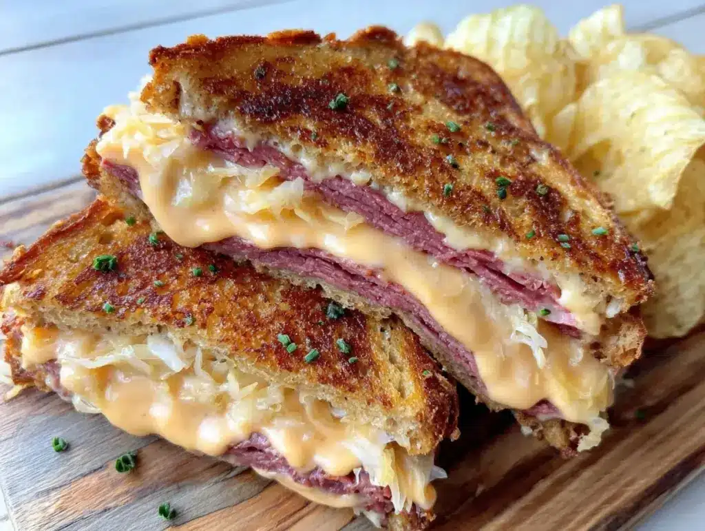 crispy reuben sandwich - featured image