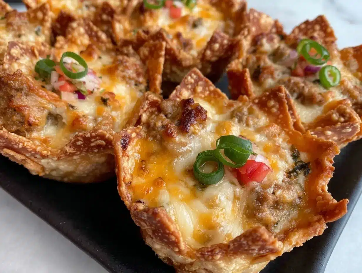 crispy sausage queso dip cups preparation steps