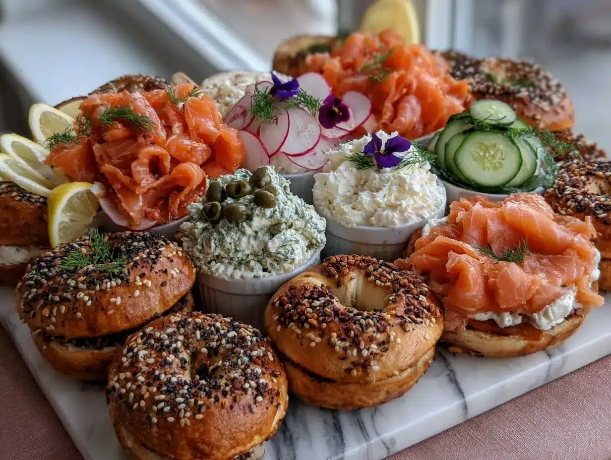 DIY bagel bar preparation steps