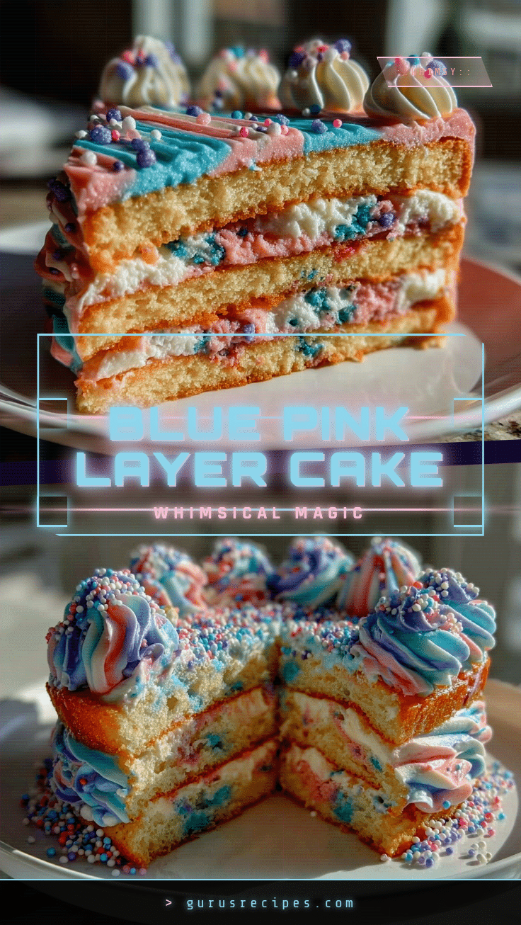 Dr. Seuss Blue and Pink Layer Cake recipe